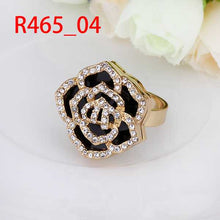 jewelry 18k GP yellow edge black rings ring465 ELY