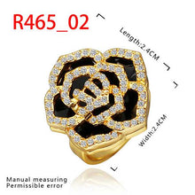 jewelry 18k GP yellow edge black rings ring465 ELY