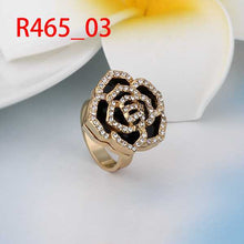 jewelry 18k GP yellow edge black rings ring465 ELY