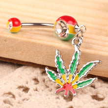 Belly Button Rings Flattering Decoration Maple Leaf Pendant Girl Belly Piercing Body Jewelry Piercing Nombril Pendant ELY