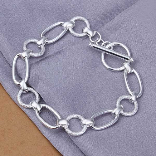 silver Braceletsilver plated JewelrySanding Circle To Bracelet322 ELY
