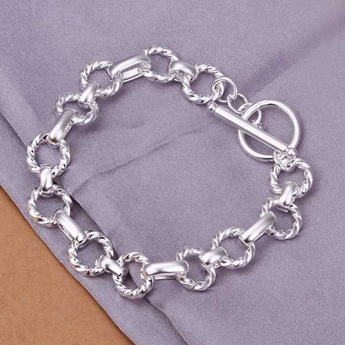 silver Braceletsilver plated JewelrySingle Kink Wave To Bracelet321 ELY