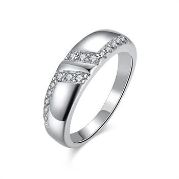 silver ringsilver plated jewelry ringInlaid Stone Bidirectional L Rings 235 ELY