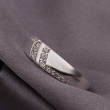 silver ringsilver plated jewelry ringInlaid Stone Bidirectional L Rings 235 ELY