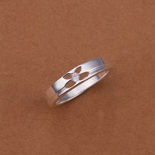 silver ringsilver plated jewelry ringSided Smooth inlaid stone Rings 244 ELY