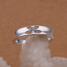 silver ringsilver plated jewelry ringSided Smooth inlaid stone Rings 244 ELY