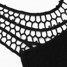 Women Black Backless Sleeveless Tank Top Sexy O-Neck Vest Shirt Cotton Blend Casual Hang Necklace Off-The-Shoulder ELY