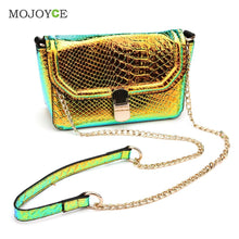 Vintage Chain Women Leather Handbags Crossbody Satchel Women Messenger Bags Serpentine Pattern Women Bags Bolsa Feminina ELY