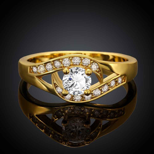 18K Gold Plated zircon jewelry insets Lips ring anillos lord of the ringsSKGR 8 ELY