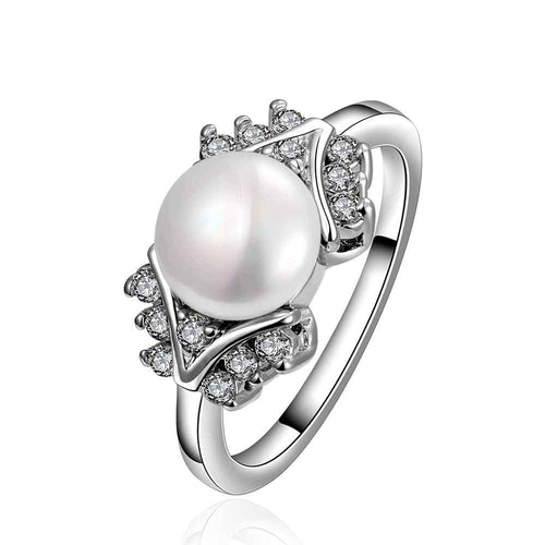 bijuterias wedding ring crystal simulated pearl charms jewellry womens rings NPLR 15 ELY