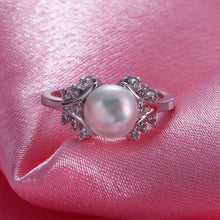 bijuterias wedding ring crystal simulated pearl charms jewellry womens rings NPLR 15 ELY