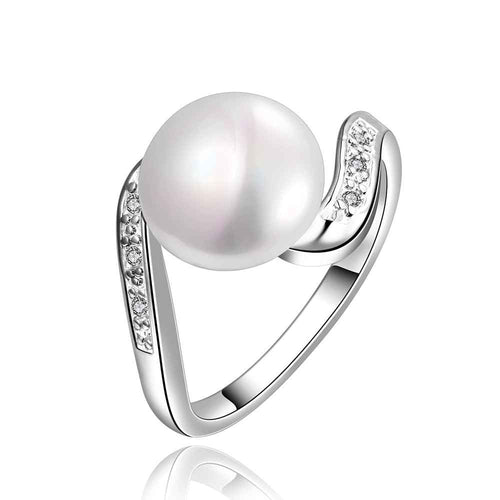 bijuterias wedding ring simulated pearl crystal charms jewellry womens rings NPLR 16 ELY