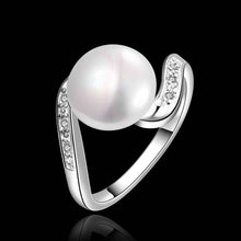 bijuterias wedding ring simulated pearl crystal charms jewellry womens rings NPLR 16 ELY
