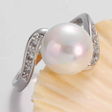 bijuterias wedding ring simulated pearl crystal charms jewellry womens rings NPLR 16 ELY