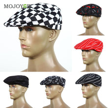 el Restauran Cloth Plaid Striped Plain Chef Cook Hat Party Uniform Beret Plaid Striped Plain Kitchen Cooking Hat ELY
