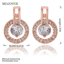 Imitation Round Brilliant Crystal Earrings Nickle Free Antiallergic 18K Gold Plated 1STL ELY