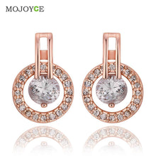 Imitation Round Brilliant Crystal Earrings Nickle Free Antiallergic 18K Gold Plated 1STL ELY