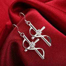 Inlaid Cross drop Earings silver plated jewelry earrings silver plated earrings 194 ELY