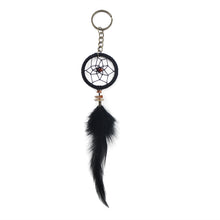 Key Ring Keychain Black Dream Catcher Handmade Handcraft Feather Natural 1STL ELY