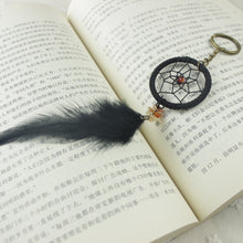 Key Ring Keychain Black Dream Catcher Handmade Handcraft Feather Natural 1STL ELY
