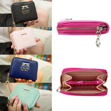 Korea Faux Leather Women Wallets Multi-Cards Position Short Zipper Purse Wallet Card Holder Handbag Day Clutches ELY