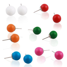 Korean Style 5x Cute Colors Studs Ball Sweet Earrings 1STL ELY