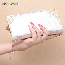 Kuxury Fasion Women Long Size Wallet PU Leather Bling Pattern Zipper Credit Purse Clucth Women Leather Handbag Bolsa Feminina ELY