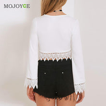 Lace Up White Chiffon Blouse Shirt Women Long Sleeve Casual Cross Chic Women Blouse Blusas Women Tops Blusas y Camisas Mujer ELY
