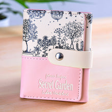 Lady Short Leather Wallet Button Clutch Checkbook Card Holder Purse Candy Colors Printing Women Gifts Purse Card Holder Carteira ELY