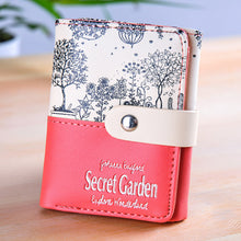 Lady Short Leather Wallet Button Clutch Checkbook Card Holder Purse Candy Colors Printing Women Gifts Purse Card Holder Carteira ELY