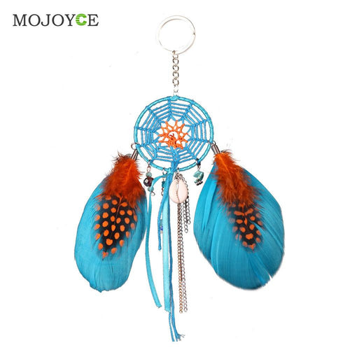 Lake Blue Dream with Feather Dreamcather Keyring Wall Hanging Decoration Key Chain Gift 1STL ELY