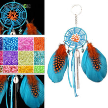 Lake Blue Dream with Feather Dreamcather Keyring Wall Hanging Decoration Key Chain Gift 1STL ELY
