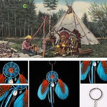 Lake Blue Dream with Feather Dreamcather Keyring Wall Hanging Decoration Key Chain Gift 1STL ELY