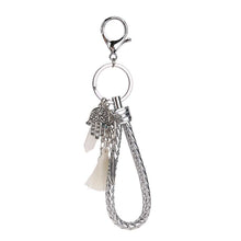 Leather Chain Opal Natural Stone Keychain Women Glowing Rose Quartz Hamsa Hand Dream Catcher Charms Keyring ELY