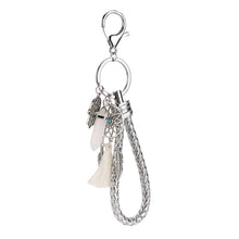 Leather Chain Opal Natural Stone Keychain Women Glowing Rose Quartz Hamsa Hand Dream Catcher Charms Keyring ELY