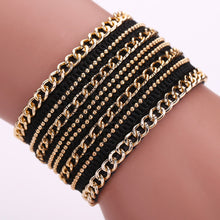 Leather Magnet Buckle Bracelet Multilayer Bohemian Bracelets Jewelry Boho Handmade Bangles 1STL ELY