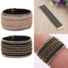 Leather Magnet Buckle Bracelet Multilayer Bohemian Bracelets Jewelry Boho Handmade Bangles 1STL ELY