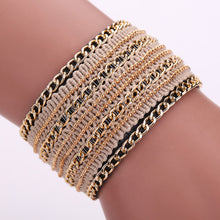 Leather Magnet Buckle Bracelet Multilayer Bohemian Bracelets Jewelry Boho Handmade Bangles 1STL ELY