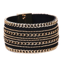 Leather Magnet Buckle Bracelet Multilayer Bohemian Bracelets Jewelry Boho Handmade Bangles 1STL ELY