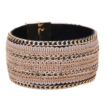 Leather Magnet Buckle Bracelet Multilayer Bohemian Bracelets Jewelry Boho Handmade Bangles 1STL ELY