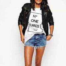 Leisure Letters Printing Women T Shirt Casual O-neck Short Sleeve Tee Tops T shirts Woman Clothes Black White ELY