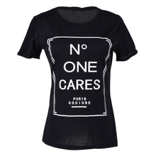 Leisure Letters Printing Women T Shirt Casual O-neck Short Sleeve Tee Tops T shirts Woman Clothes Black White ELY