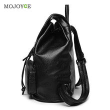 Leisure PU Leather BackpackMulti-Function Classic Backpack Women Schoolbag Black Mochila Feminina School Bags for Teenagers ELY