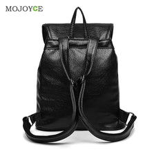 Leisure PU Leather BackpackMulti-Function Classic Backpack Women Schoolbag Black Mochila Feminina School Bags for Teenagers ELY