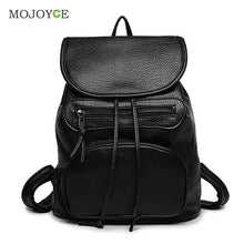 Leisure PU Leather BackpackMulti-Function Classic Backpack Women Schoolbag Black Mochila Feminina School Bags for Teenagers ELY