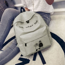Letter Printing Canvas Backpack Women Korean Shoulder Bag Rucksack Bolsa Travel Satchel Preppy Style School Bag Mochila Feminina ELY