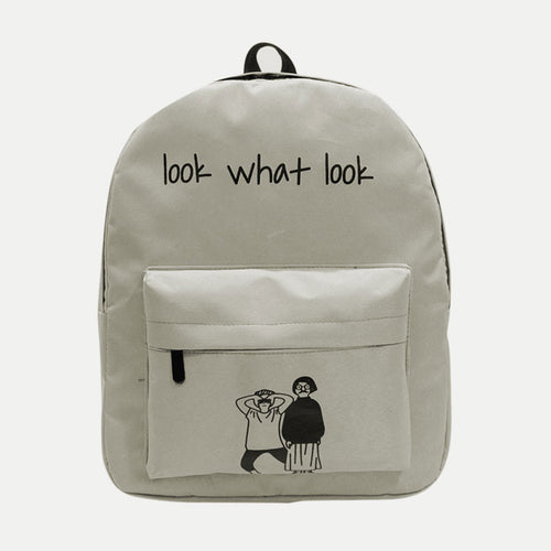 Letter Printing Canvas Backpack Women Korean Shoulder Bag Rucksack Bolsa Travel Satchel Preppy Style School Bag Mochila Feminina ELY