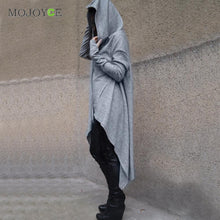 Long Style Women Pullover Hoodies Loose Sweatershirt Women Coat Jumper Rib Fabric Gray Hoodies Women Plus Size ELY