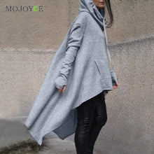 Long Style Women Pullover Hoodies Loose Sweatershirt Women Coat Jumper Rib Fabric Gray Hoodies Women Plus Size ELY