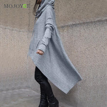 Long Style Women Pullover Hoodies Loose Sweatershirt Women Coat Jumper Rib Fabric Gray Hoodies Women Plus Size ELY